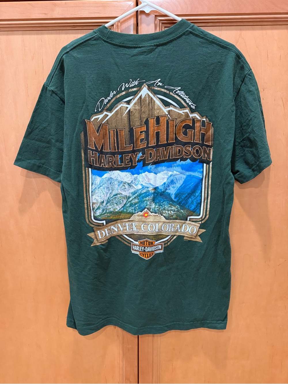 Harley-Davidson Mile High Denver Colorado Green Graphic Tee